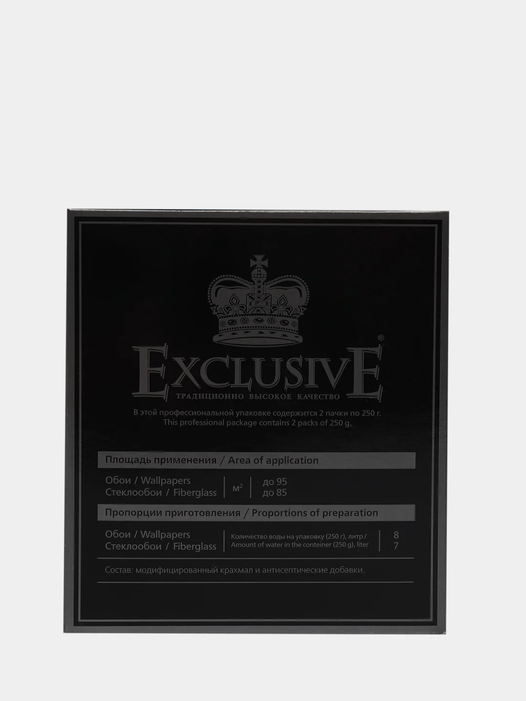 Обойный клей Exclusive Premium для стеклообоев и обоев на флиз. основе,500 гр, до 95кв.м