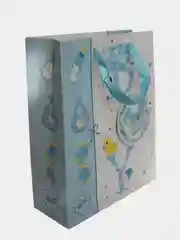 Пакет подарочный, " С новорожденным" блеск 3Dаппликация, плотный картон 32*26*10 см