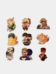 Значки деревянные с аниме "JoJos Bizarre Adventure", "My Hero Academy", "Bungo Stray Dogs"