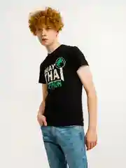 Черный мужская футболка