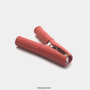 2 штуки Зажим "крокодил" 75мм (красный+черный)