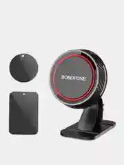 Держатель автомобильный для телефона Borofone BH13 липучка магнит черный красный