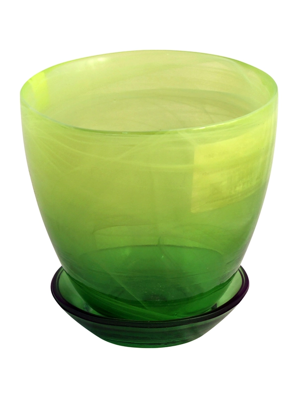 Горшок NiNaGlass алеб.крш.жел.-зел