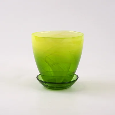 Горшок NiNaGlass алеб.крш.жел.-зел
