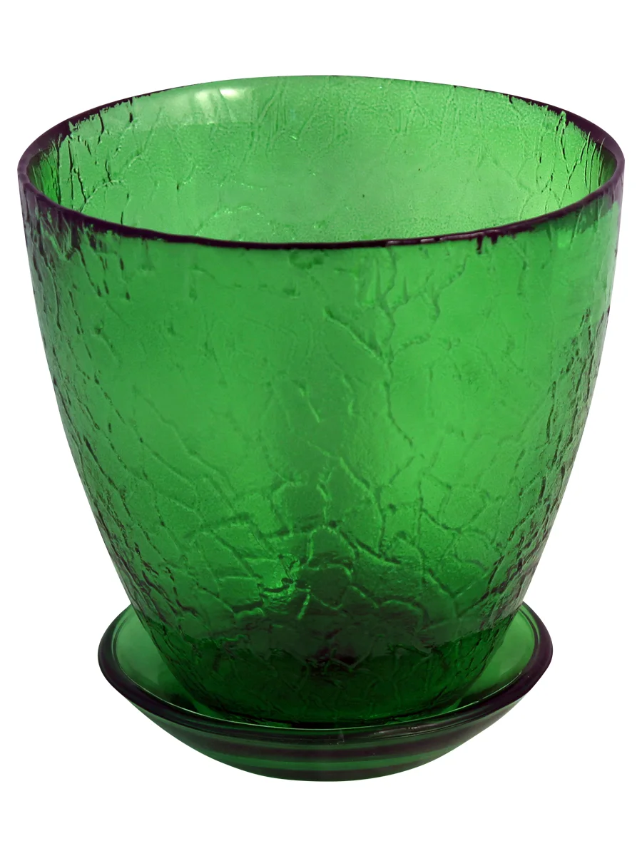 Горшок NiNaGlass "Змейка" крш.зел