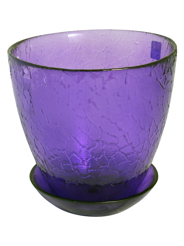 Горшок NiNaGlass "Змейка" крш.фиол