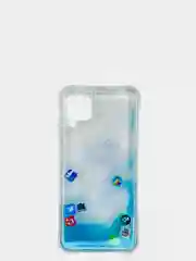 Голубой чехол Huawei P40 Lite, Хуавей П40 Лайт силиконовый переливающийся жидкий с блестками