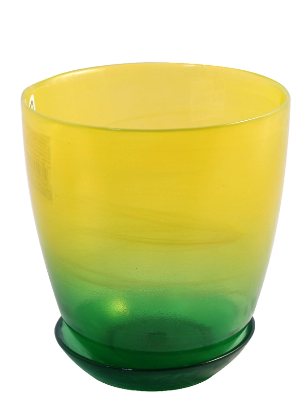 Горшок NiNaGlass алеб.крш.жел.-зел