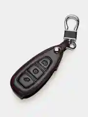 Кожаный чехол для смарт ключа красная нить Ford Mondeo №746