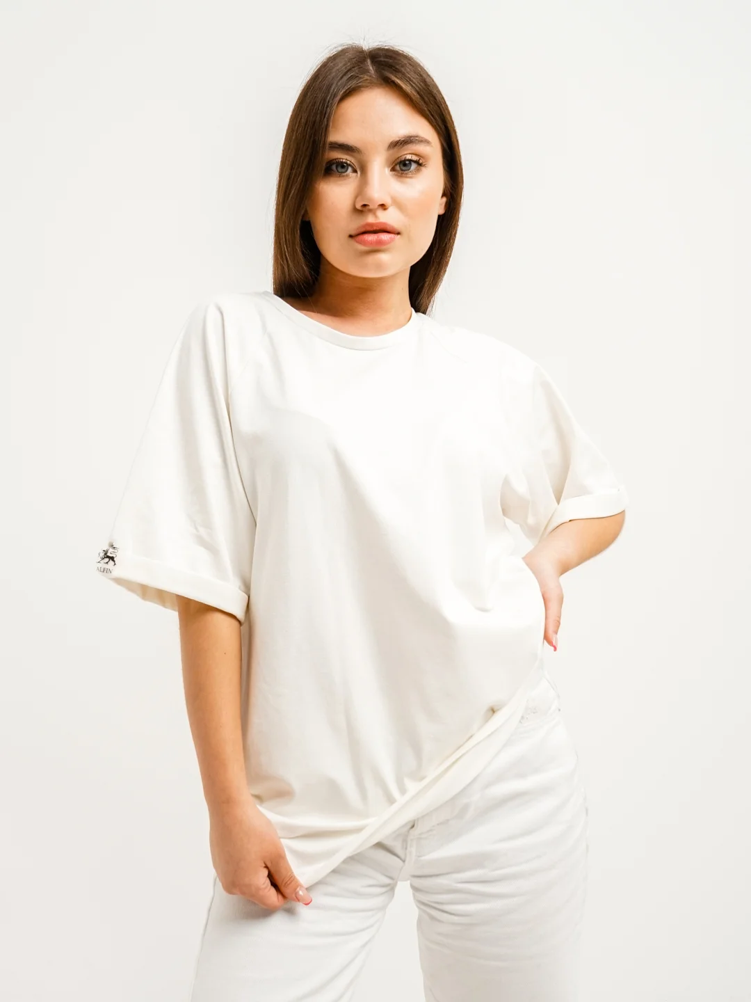 Белый футболка Oversize унисекс