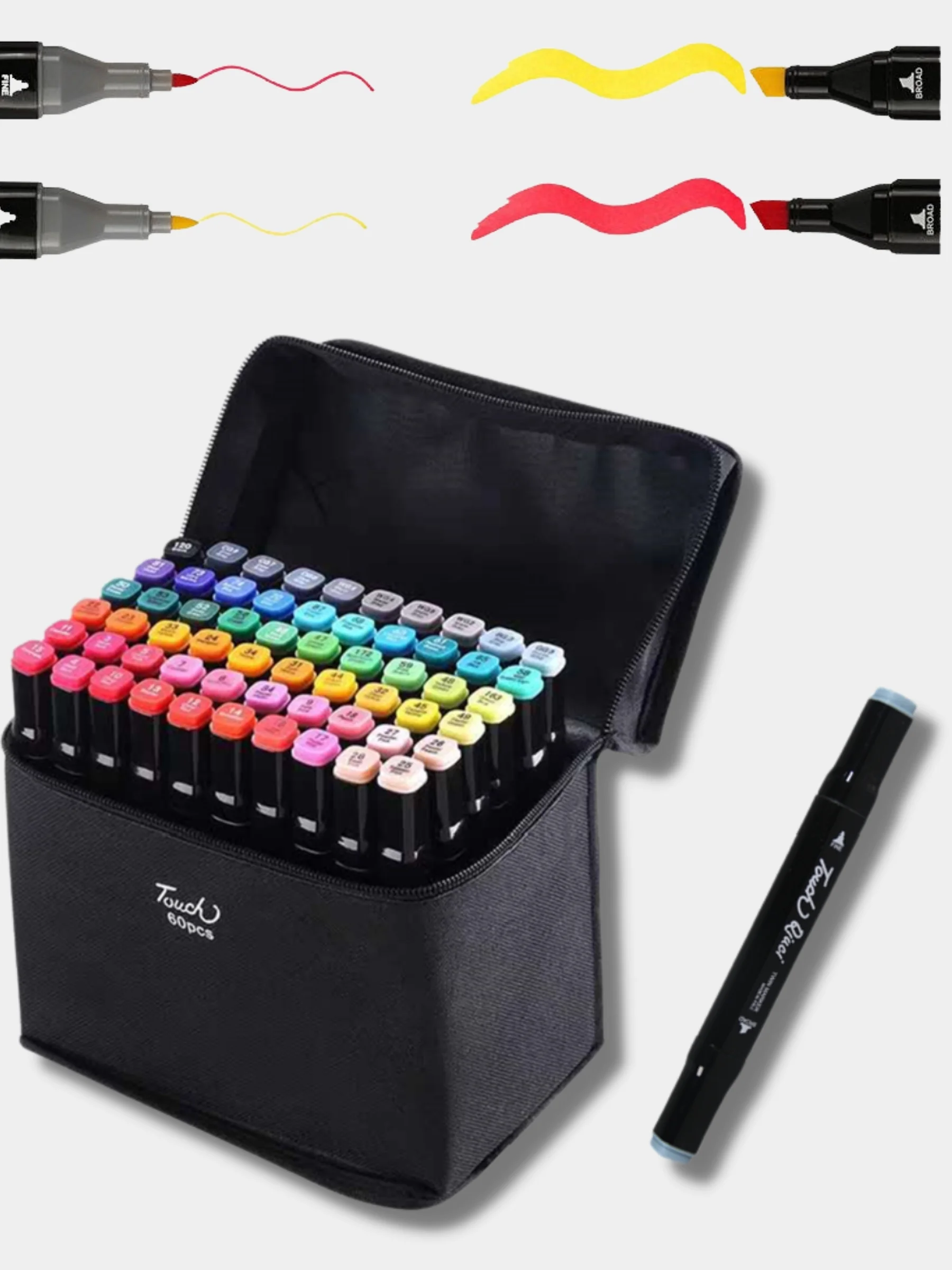 Маркеры для скетчинга LABI, набор 48, 60, 80шт, фломастеры для ...