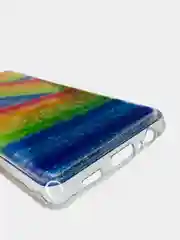 Бирюзовый чехол Samsung Galaxy A01 Core, Галакси А01 силиконовый переливающийся жидкий с блестками