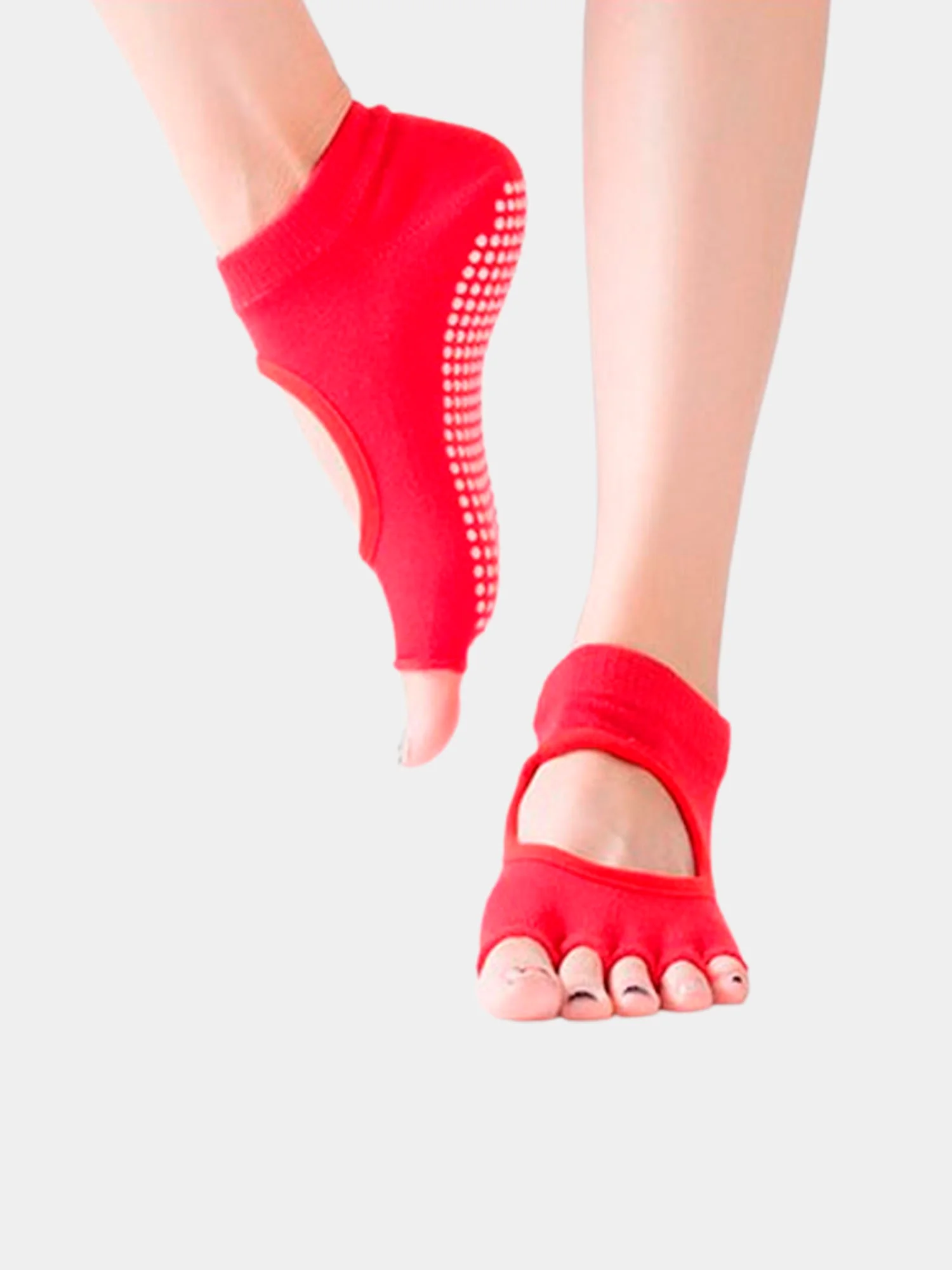 Красный носки короткие спортивные для йоги non slip противоскользящие
