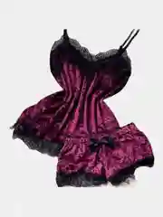 Фиолетовый пижама женская, двойка топ и шорты