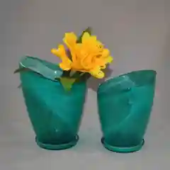 Горшок NiNaGlass с подд. "Шерон" алеб.крш.аквамарин