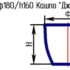 Кашпо NiNaGlass "Джина" алеб.мат.крш.внр.мята