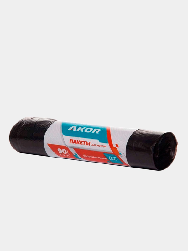 Пакеты для мусора Akor "БИО" 90л 10шт черные
