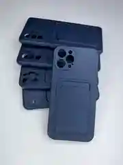 Темно-синий чехол накладка c карманом для карт Xiaomi Poco X3, Poco M3, Samsung Galaxy A72, A52, A50