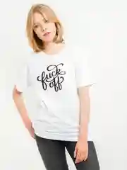 Футболка белая, с принтом "Fuck off", Zaraza, унисекс, хлопок