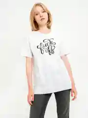 Футболка белая, с принтом "Fuck off", Zaraza, унисекс, хлопок
