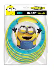Набор бумажных тарелок Minions 2, 6 штук, 180 мм, 3D дизайн
