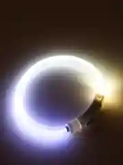 Белый светящийся LED ошейник силиконовый для собак, на USB зарядке
