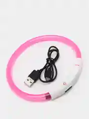 Белый светящийся LED ошейник силиконовый для собак, на USB зарядке