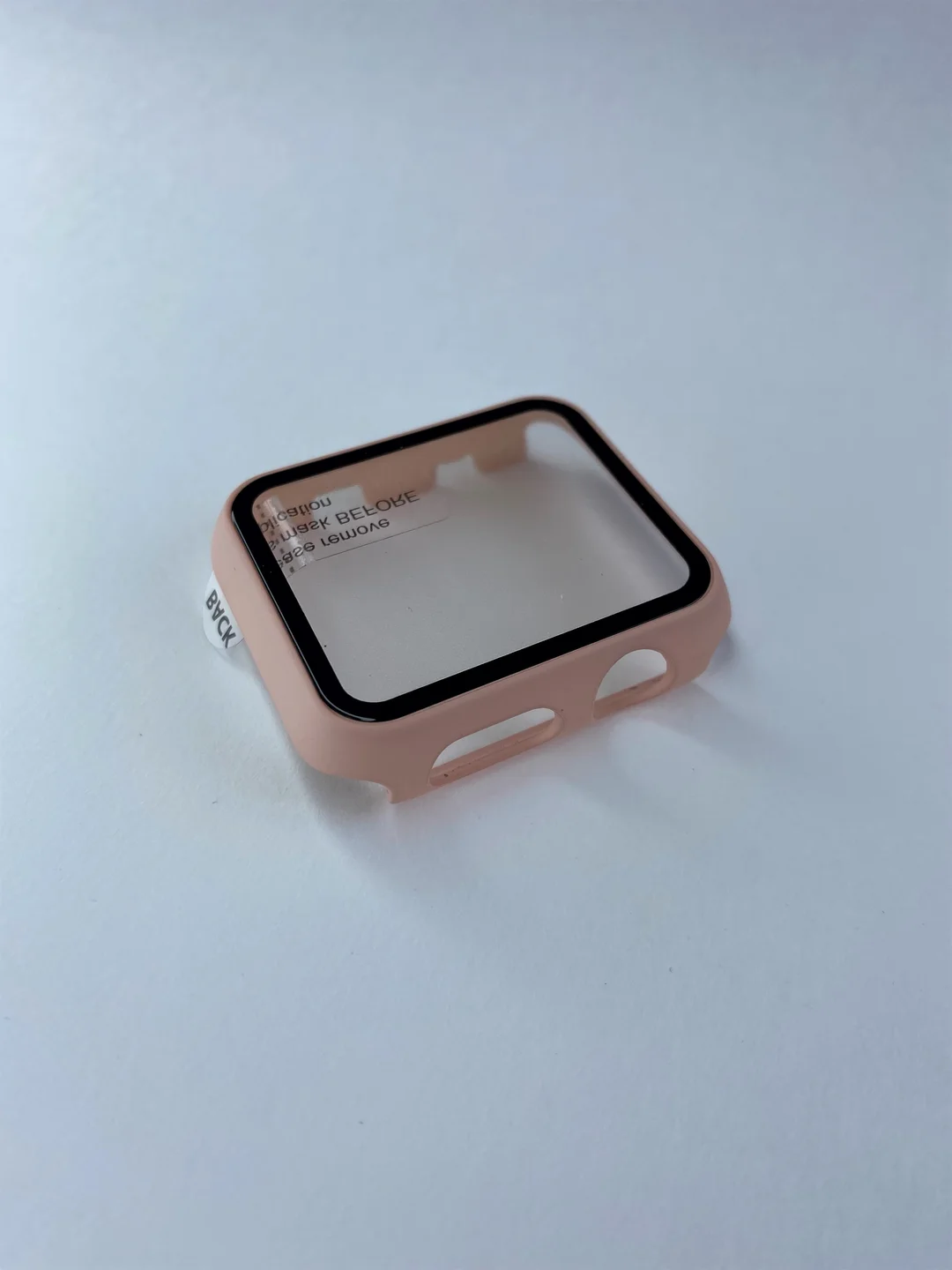 Бежевый бампер накладка чехол на корпус часов со стеклом Apple Watch (Эпл вотч) 40 mm