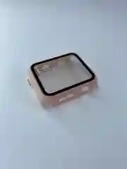 Бежевый бампер накладка чехол на корпус часов со стеклом Apple Watch (Эпл вотч) 40 mm