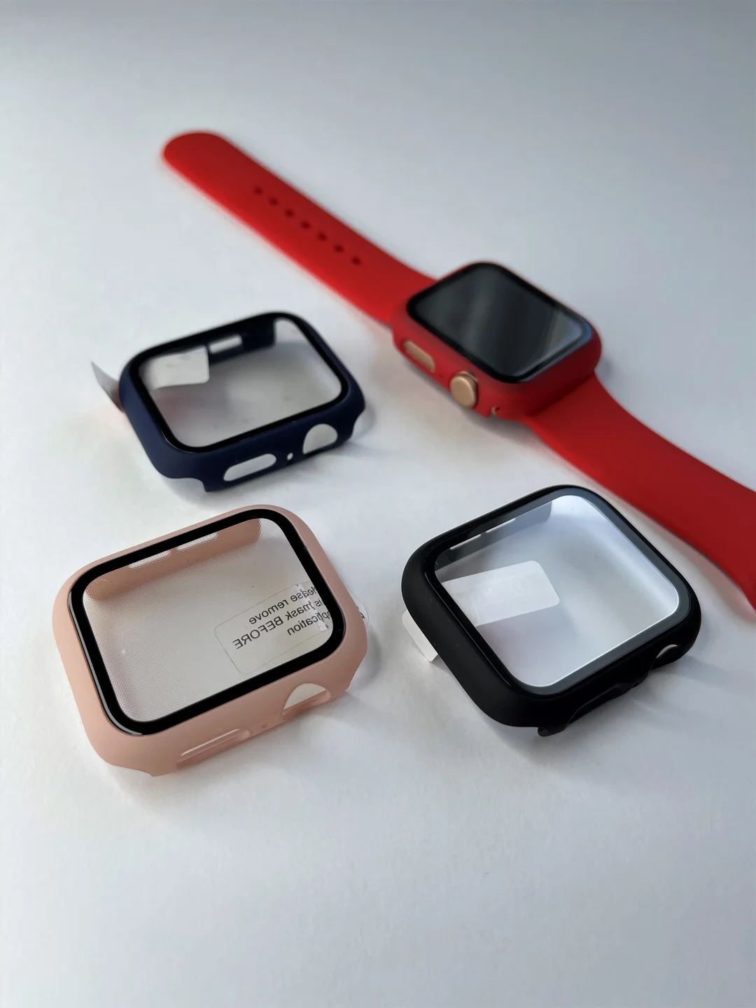 Бампер накладка чехол на корпус часов со стеклом Apple Watch (Эпл вотч) 44 mm 7 цветов
