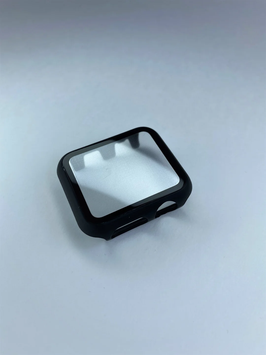 Черный бампер накладка чехол на корпус часов со стеклом Apple Watch (Эпл вотч) 38 mm