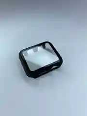 Черный бампер накладка чехол на корпус часов со стеклом Apple Watch (Эпл вотч) 38 mm