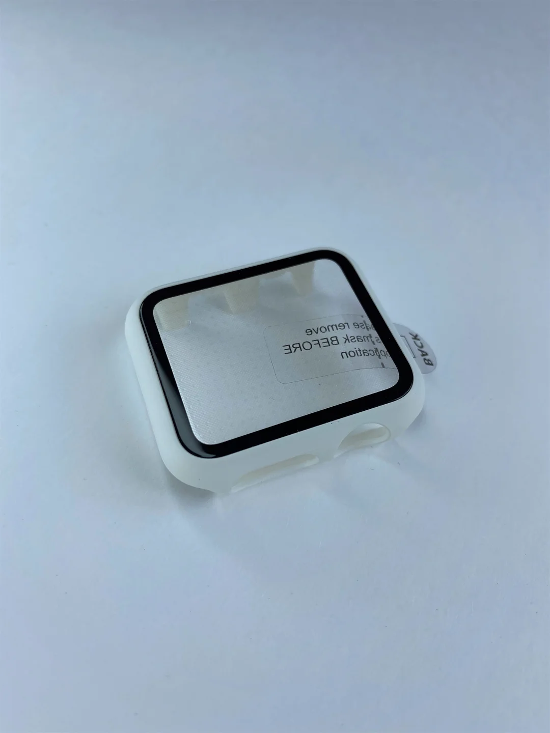 Белый бампер накладка чехол на корпус часов со стеклом Apple Watch (Эпл вотч) 38 mm