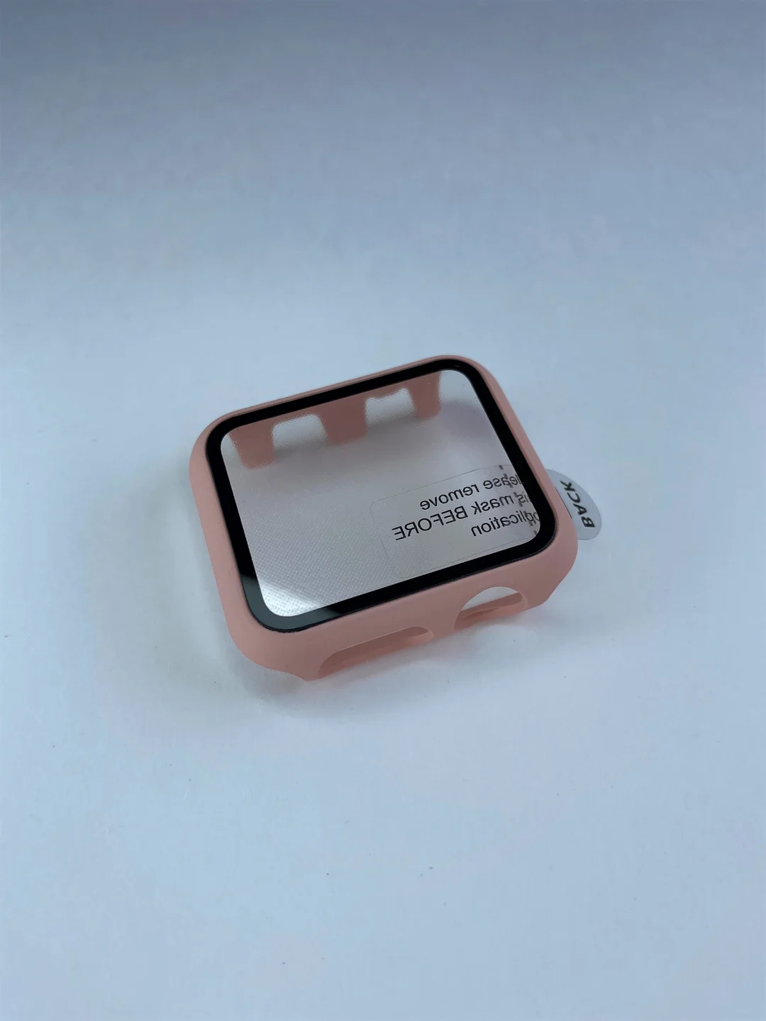 Бежевый бампер накладка чехол на корпус часов со стеклом Apple Watch (Эпл вотч) 38 mm