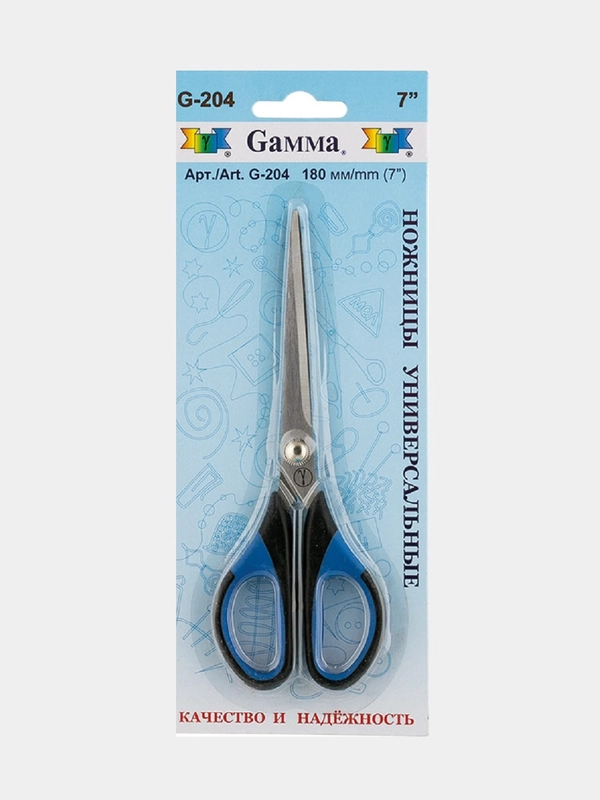 Ножницы Gamma G-204, универсальные, 180 мм, в блистере