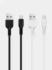 Черный кабель для зарядки телефона HOCO X20 USB Type-C, Lightning, Micro-USB 2А iphone андроид