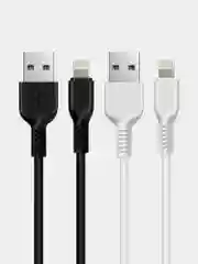 Черный кабель для зарядки телефона HOCO X20 USB Type-C, Lightning, Micro-USB 2А iphone андроид