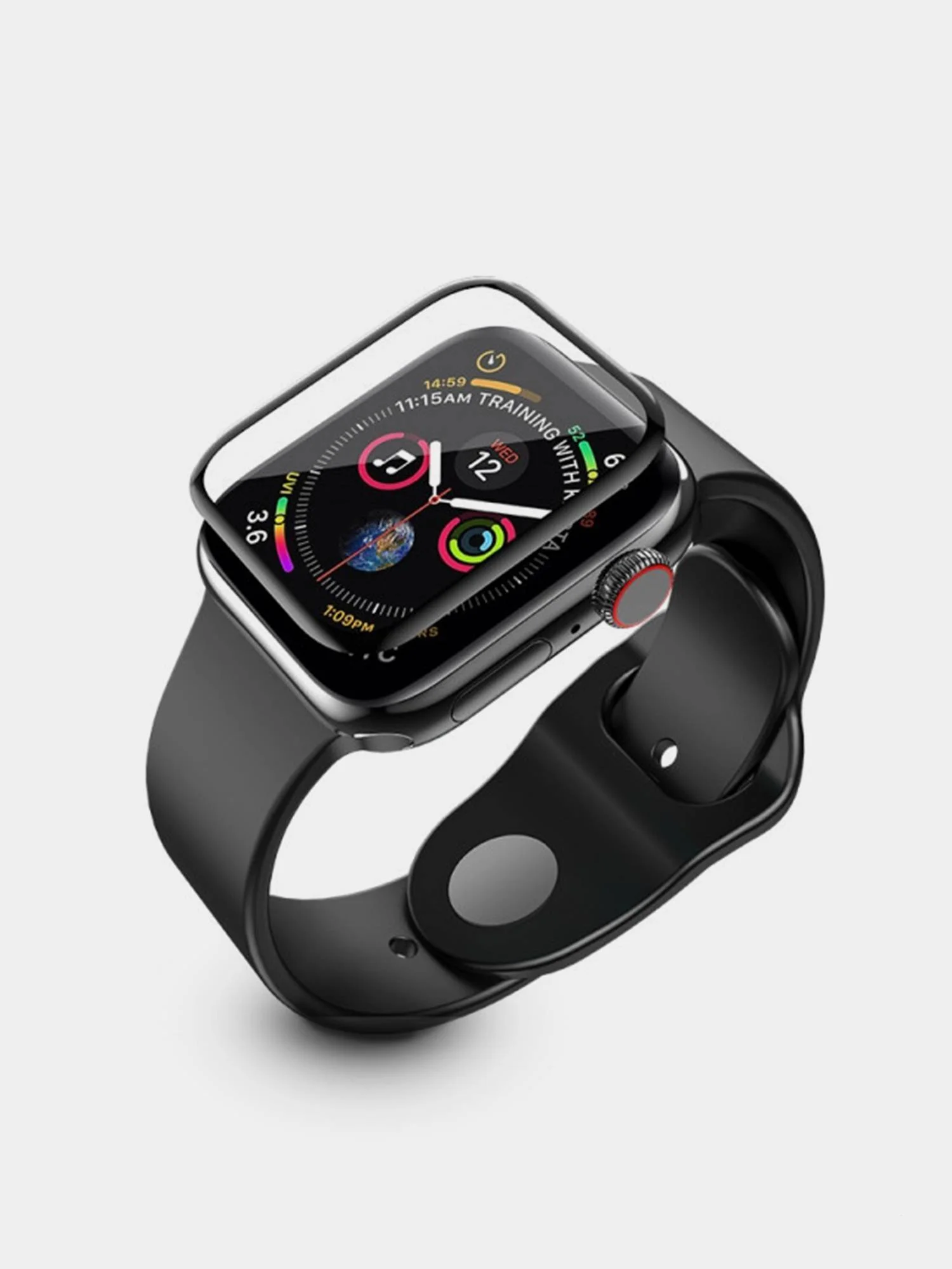Закаленное защитное стекло 3D для Apple Watch 38 / 40 / 42 / 44 mm Full Glue