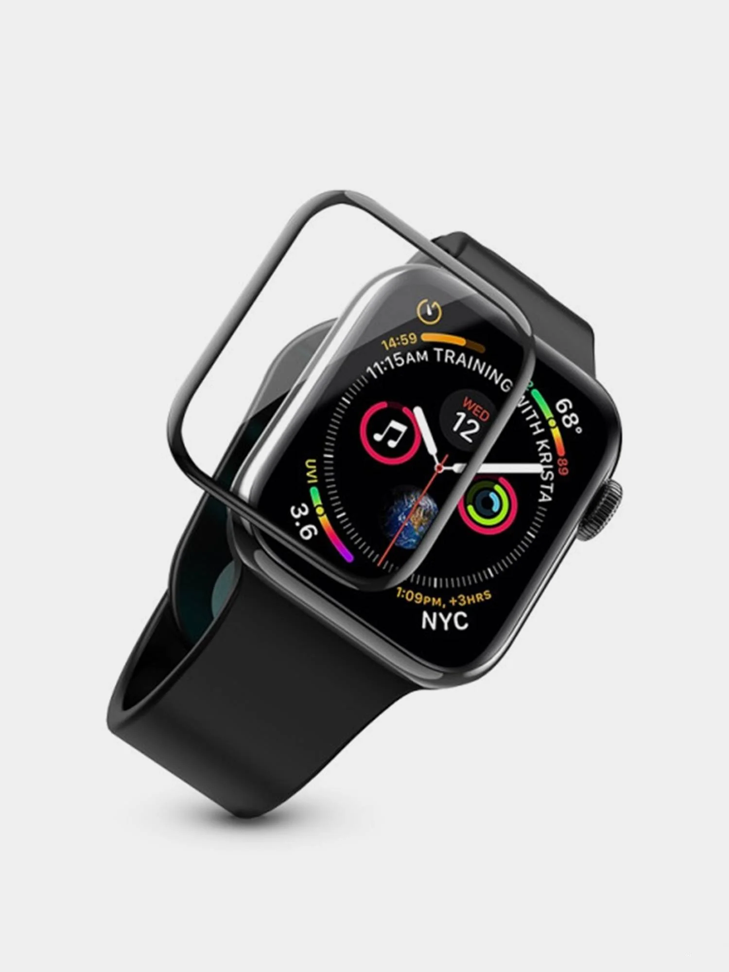 Закаленное защитное стекло 3D для Apple Watch 38 / 40 / 42 / 44 mm Full Glue