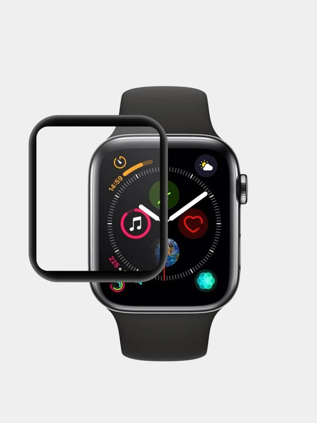 Закаленное защитное стекло 3D для Apple Watch 38 / 40 / 42 / 44 mm Full Glue
