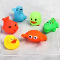 Набор резиновых игрушек для игры в ванной Малыши 2, пищалки, 6 шт., цвет МИКС