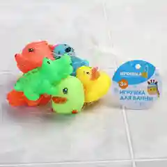 Набор резиновых игрушек для игры в ванной Малыши 2, пищалки, 6 шт., цвет МИКС