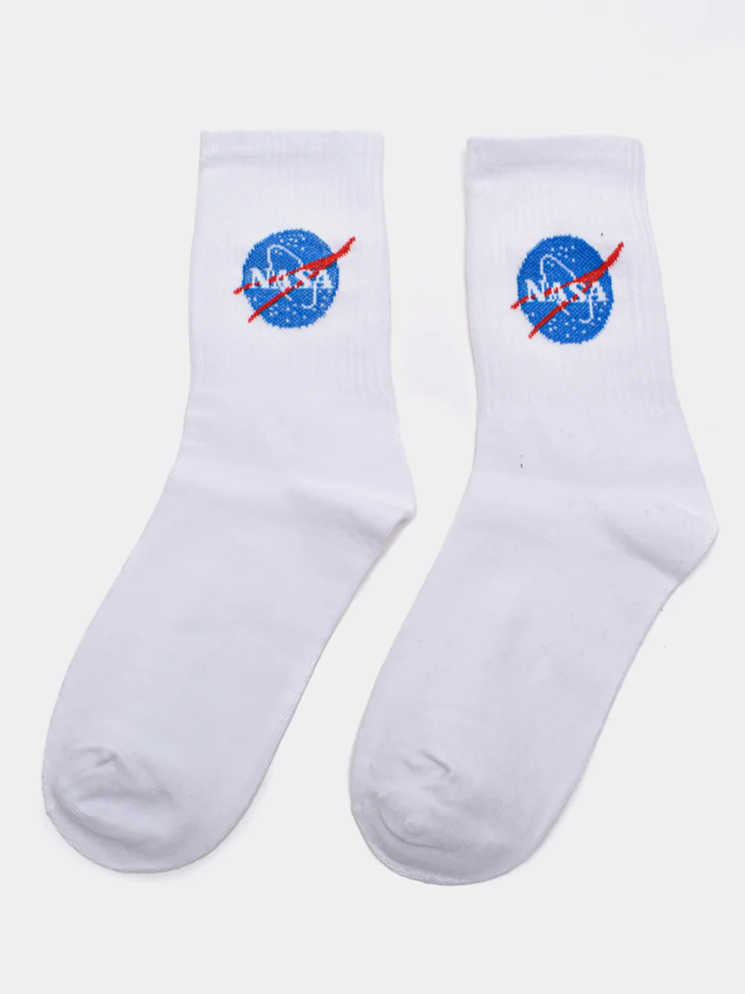 Белый носки с принтом "NASA"