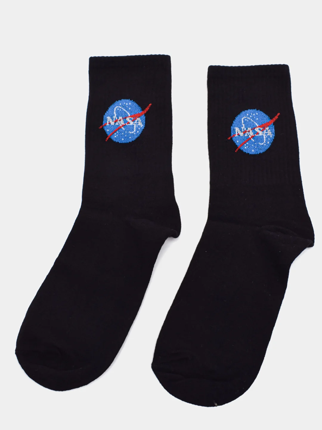 Черный носки с принтом "NASA"