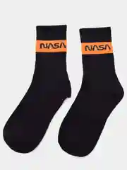 Угольный носки с принтом "NASA"