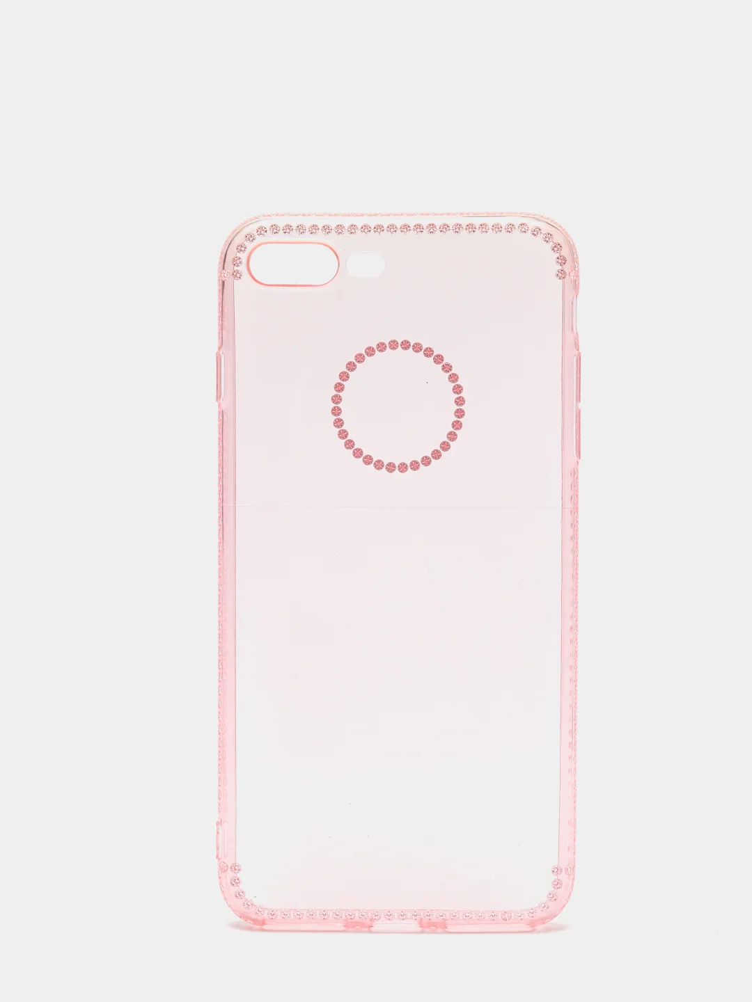 Розовый чехол для Apple iPhone 7 Plus / 8 Plus, прозрачный, силиконовый, со стразами