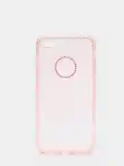 Розовый чехол для Apple iPhone 7 Plus / 8 Plus, прозрачный, силиконовый, со стразами