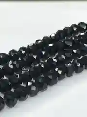 Черный бусины стеклянные с гранями, 8 мм