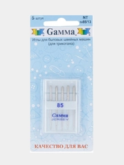 Иглы для швейных машин "Gamma" NT №85 для трикотажа 5 шт в блистере