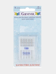 Иглы для швейных машин "Gamma" NT №100 для трикотажа 5 шт. в блистере